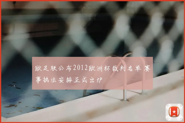 欧足联公布2012欧洲杯裁判名单 赛事执法安排正式出炉